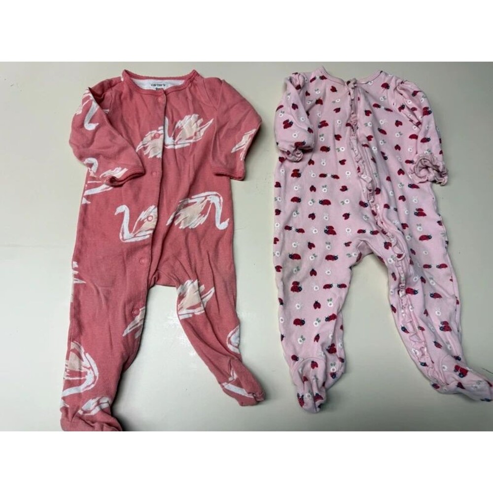 Baby Girl Sleeper Pajama Lot 6-9M 9M Carter's Cloud Island 5 Pieces - Picture 4 of 7